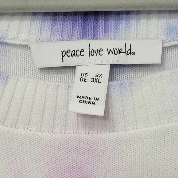 #005 Peace Love World Gem Tie-Dye Sweater - Picture 6 of 11